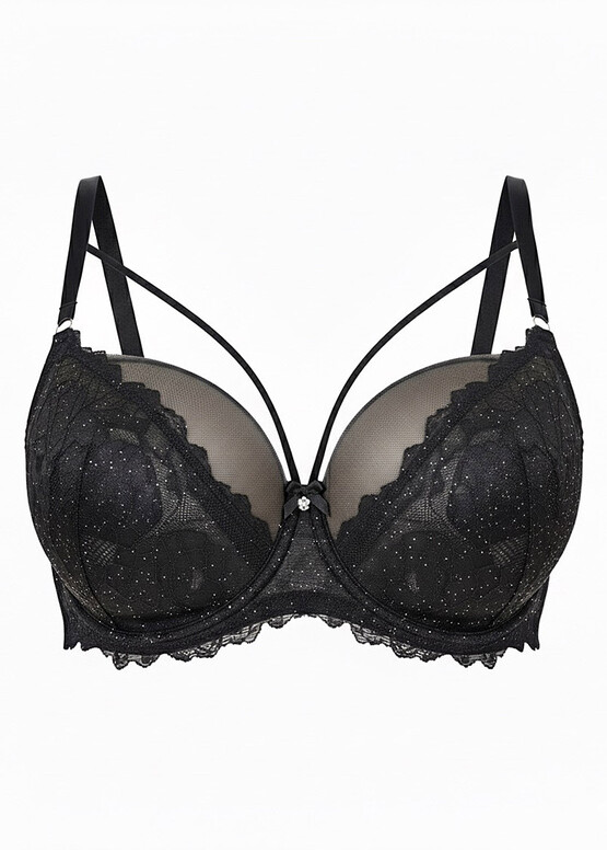 2155 Кружевной бюстгальтер с мягкой чашкой AVA Черный