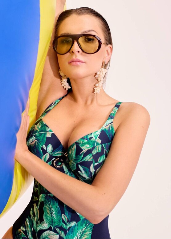 066 Купальник цельный с уплотненными чашками AVA SKJ 66 Leafine Зеленый