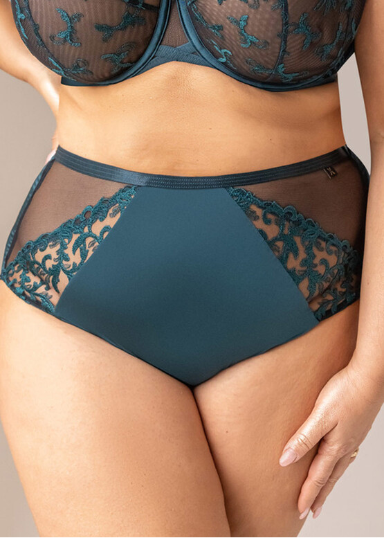 1298/1 Трусы-слип большого размера с высокой посадкой Palazzo Kris Line Изумрудный