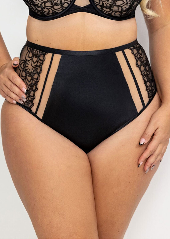 2004/1 Трусы-слип большого размера с высокой посадкой Emma Kris Line Черный