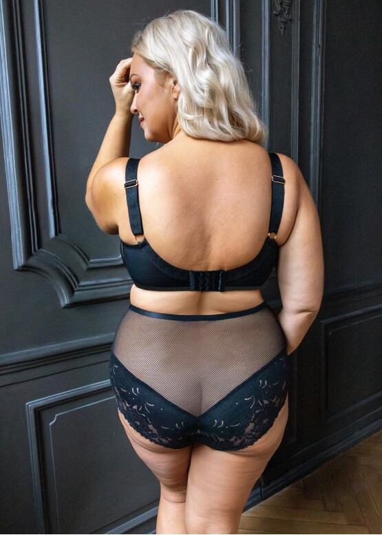 2007/1 Трусы-слип большого размера с высокой посадкой Cottonflower Black Kris Line Черный