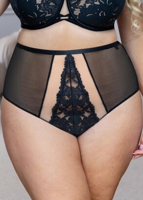 2007/1 Трусы-слип большого размера с высокой посадкой Cottonflower Black Kris Line Черный