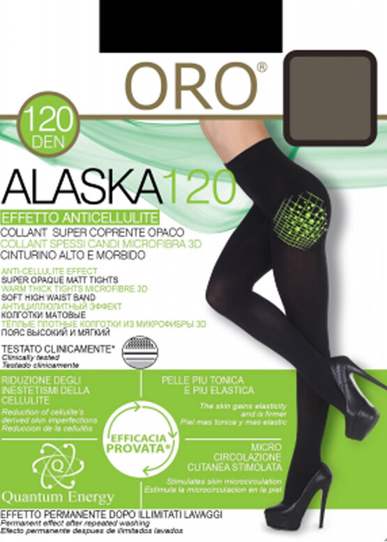 120 Жіночі колготи Alaska Oro 120 den Сірий серпанок