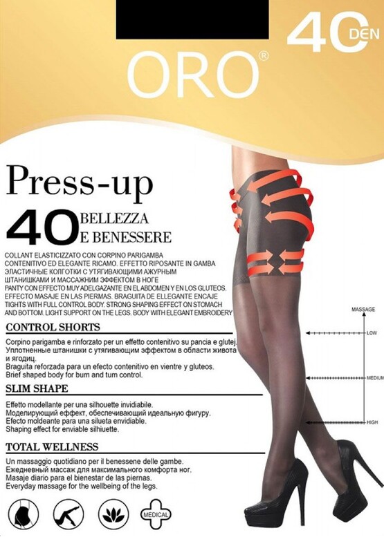 40 Женские колготы Press up Oro 40 den Черный