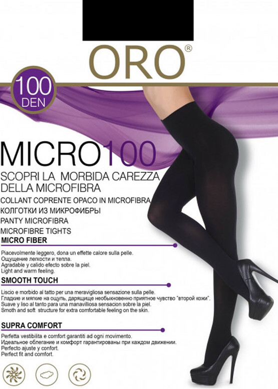 100 Жіночі колготи Micro Oro 100 den Чорний