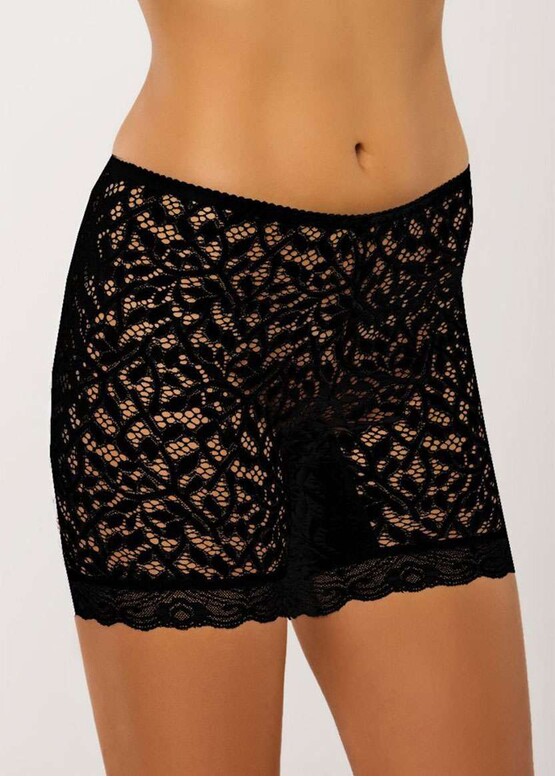 028 Жіночі мереживні панталони великих розмірів Afina Чорний