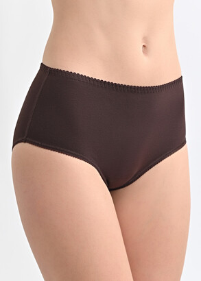022 Жіночі бавовняні труси-сліп великих розмірів з високою посадкою Afina Шоколад