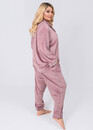 67001 Жіноча велюрова піжама великого розміру Style Пудра