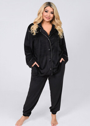 Женская велюровая пижама большого размера Style 67002 Черный