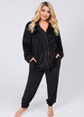 67002 Жіноча велюрова піжама великого розміру Style Чорний