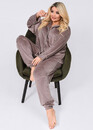 Жіноча велюрова піжама великого розміру Style 67006 Кава