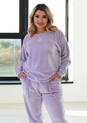 Жіночий спортивний костюм розміру Plus size Style 70893 Ліловий