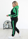 71175 Женский спортивный костюм большого размера Style Черный с зеленым