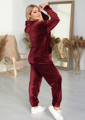 Женский велюровый костюм большого размера Style 71391 Марсала