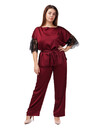 2021 Жіноча шовкова піжама блузон з брюками Avilla TM Easy Light Бордо