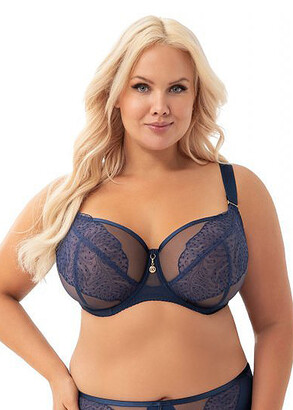 К-910 Мягкий кружевной бюстгальтер на косточках Narcisia Gorsenia Синий