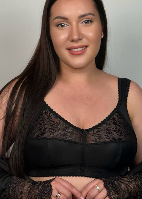 186-25-L Бюстгальтер без косточек и широкими бретелями Honey Черный