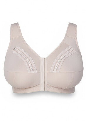H47-23 Бюстгальтер с застежкой спереди без каркасов Honey Серебристый пион