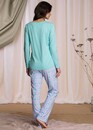422 Женская байковая пижама: лонгслив и длинные штаны Key Цветной