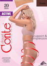 20 Женские компрессионные матовые колготы Conte Active 20 Den Дымчатый