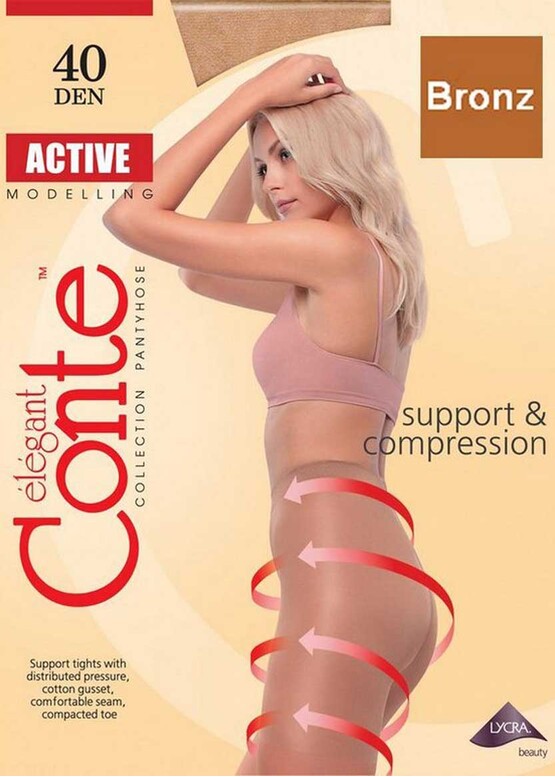 40 Жіночі компресійні колготи Conte Active 40 Den Бронзовий