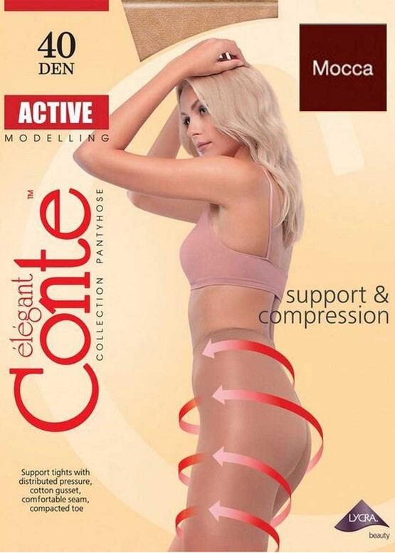 40 Жіночі компресійні колготи Conte Active 40 Den Мокко