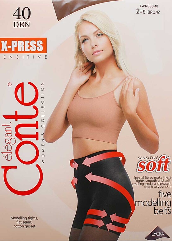 40 Корректирующие колготы с эффектом push-up Conte X-Press 40 Den Бронзовый