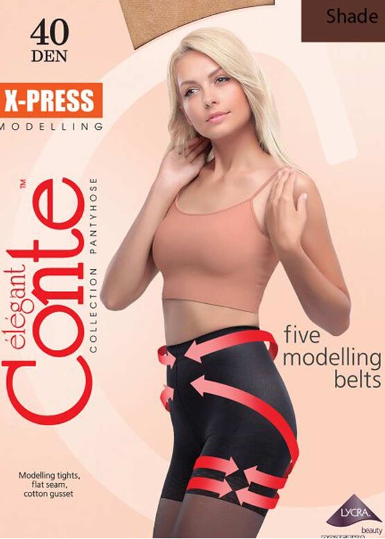 40 Корректирующие колготы с эффектом push-up Conte X-Press 40 Den Дымчатый