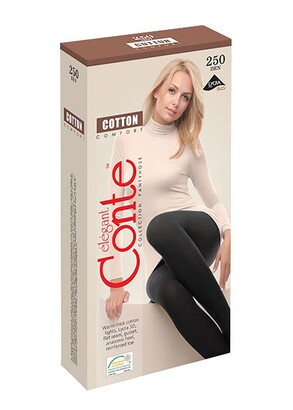 250 Жіночі бавовняні колготи Conte Cotton 250 Den Мокко