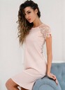 1396 Шовкова нічна сорочка великого розміру середньої довжини Rosemary Komilfo Рожевий