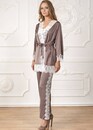 2143 Шелковая пижама с укороченным халатиком Carolina TM Komilfo Гранит