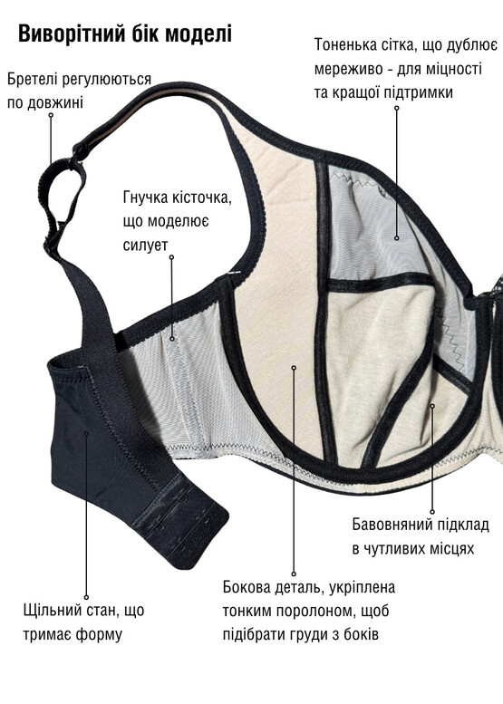 1180 Підтримуючий бюстгальтер на кісточках Lana Чорний