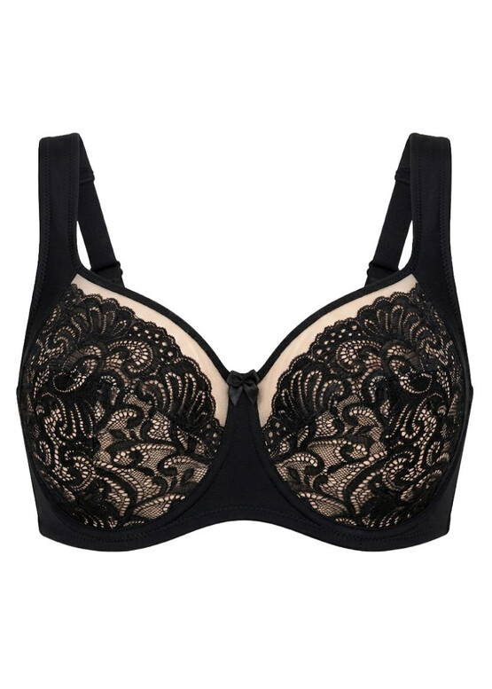 1180 Поддерживающий бюстгальтер на косточках Lana Черный гипюр