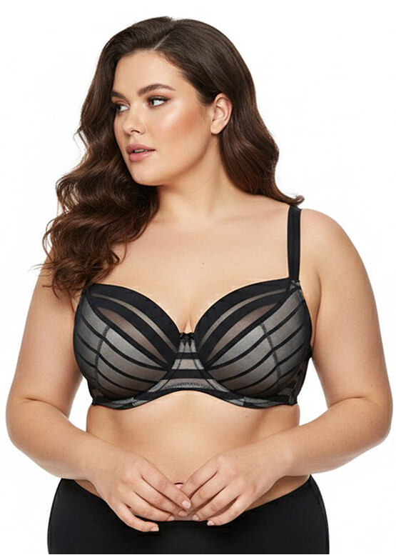8028 Полууплотненный бюстгальтер на косточках Lana Геометрия широкая черный
