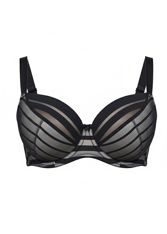 8028 Полууплотненный бюстгальтер на косточках Lana Геометрия широкая черный