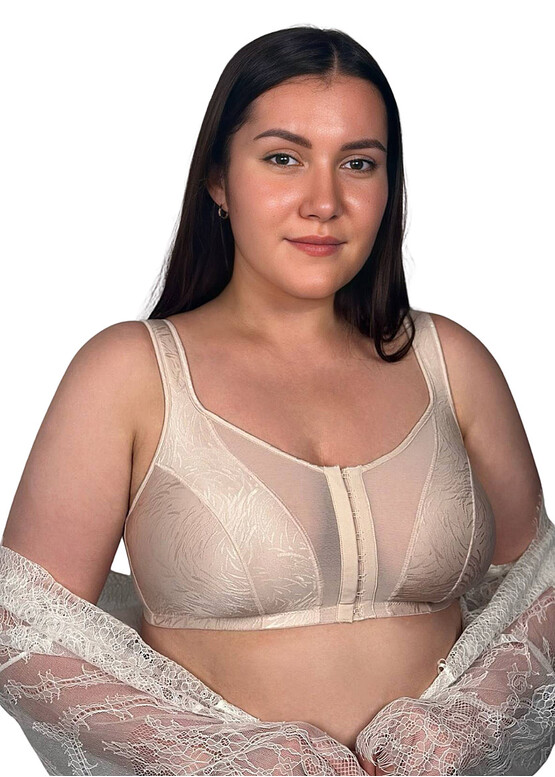 44L23 Бюстгальтер із застібкою спереду без кісточок Lauma Сріблястий півонія 