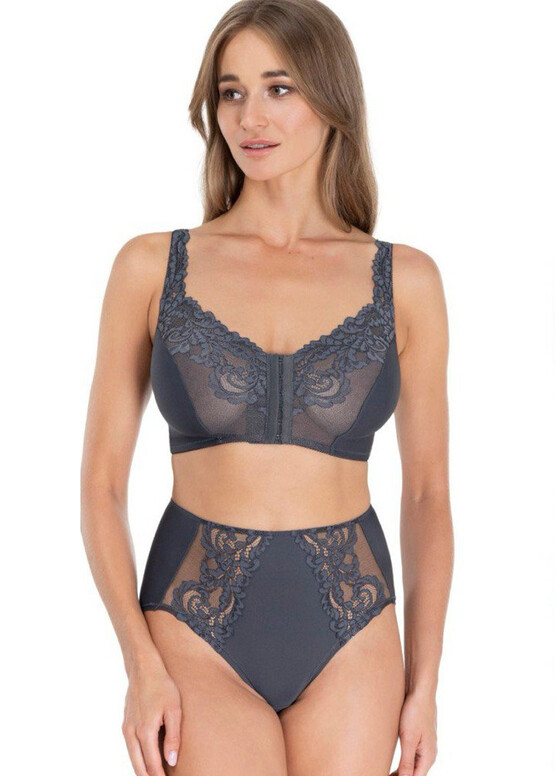 58K26 Бюстгальтер с застежкой спереди без косточек Lauma Темный жемчуг