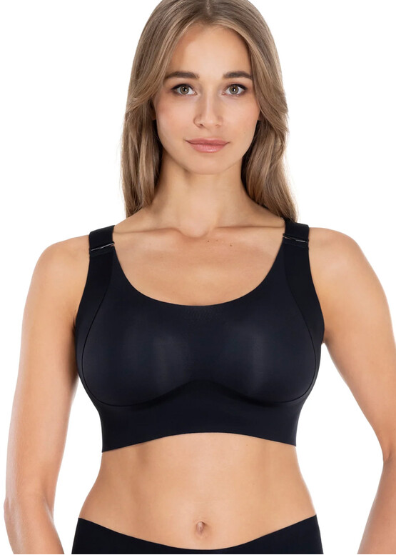 71D34 Бюстгальтер бесшовный с боковой поддержкой без косточек Lauma Черный