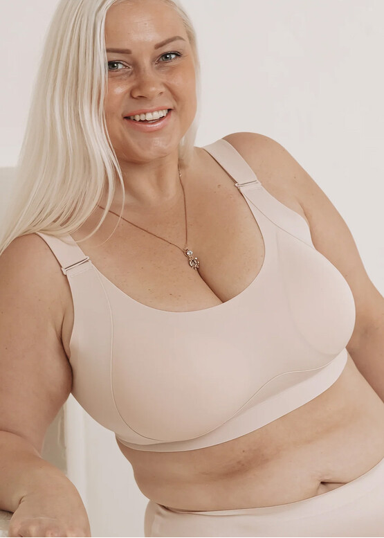 71D34 Бюстгальтер бесшовный с боковой поддержкой без косточек Lauma Серебристый пион