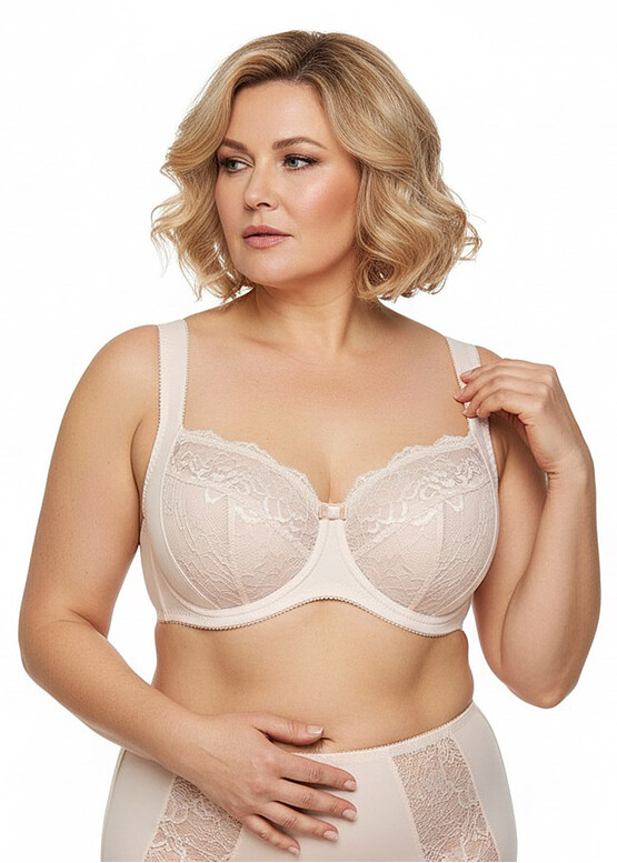 72F23 Бюстгальтер з бічною підтримкою та широкими бретелями Lauma Срібляста півонія