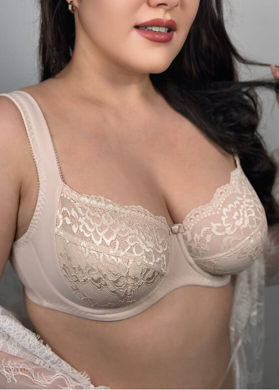 72F23 Бюстгальтер з бічною підтримкою та широкими бретелями Lauma Срібляста півонія
