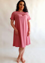 03-068 Нічна сорочка з бавовни Marsana Пурпурно-рожевий
