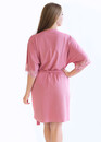 08-003 Короткий бавовняний халат Marsana Пурпурно-рожевий вид ззаду
