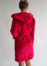 08-005 Жіночий халат великого розміру з велсофт з кишенями Marsana Червоний чилі