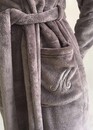 08-005 Жіночий халат великого розміру з велсофта з кишенями Marsana Мигдаль