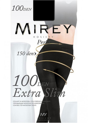 0100 Утягивающие колготки большого размера Mirey Extra Slim Nero 100 Den Черный 