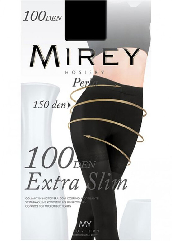 0100 Стягуючі колготки великого розміру Mirey Extra Slim Nero 100 Den Чорний