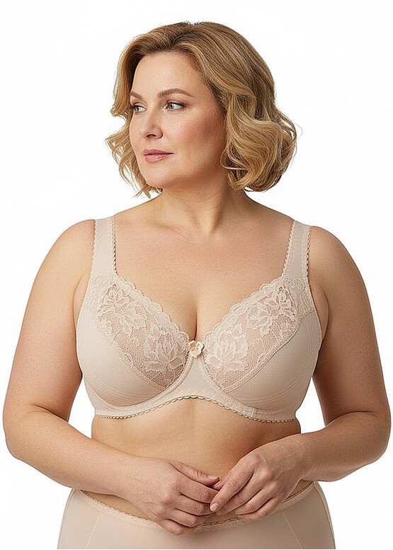 H330 Бюстгальтер з м'якою чашкою та бічною підтримкою на кісточках Nana Срібляста півонія