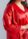 F50117 Женский шелковый халат большого размера Nana Home Красный