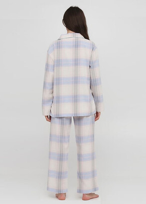 04-001 Женская байковая пижама: рубашка и длинные штаны Naviale Голубой